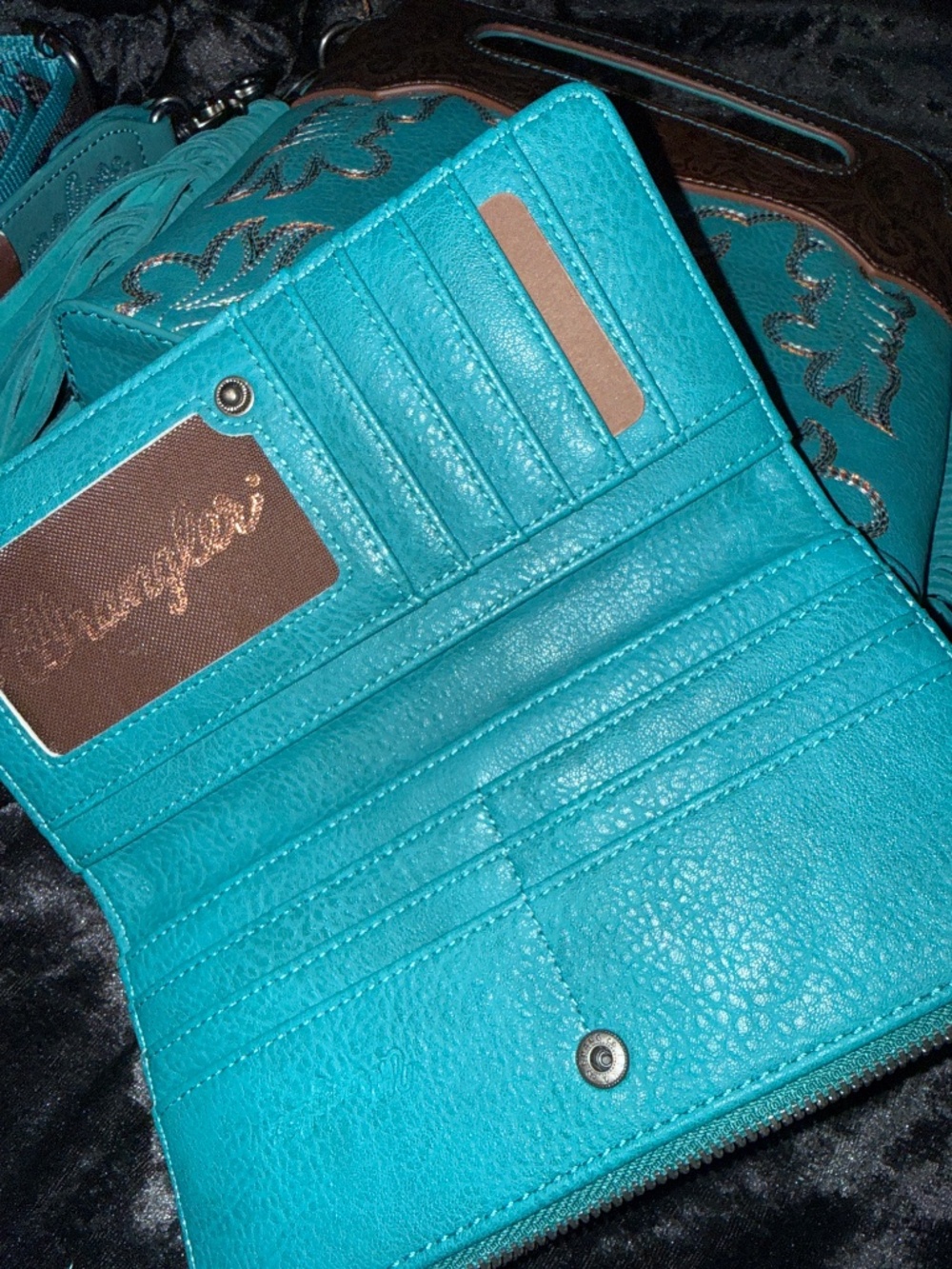 Turquoise wrangler purse and wallet - Picture 2 of 5